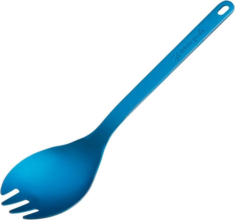 Snow Peak Titanium Spork - Lightweight, Durable, and Compact Utensil for Camping and Hiking - Blue - Image 1
